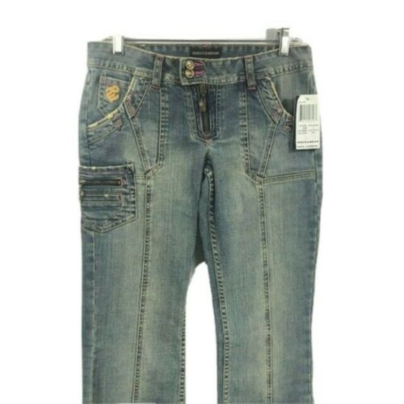 Rocaware Junior's Jeans Blue Gold Pink Size 9 - Picture 4 of 5